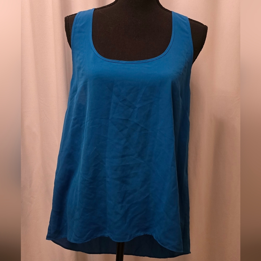 Current Affair Blue Hi-Lo Racerback Tank Top M